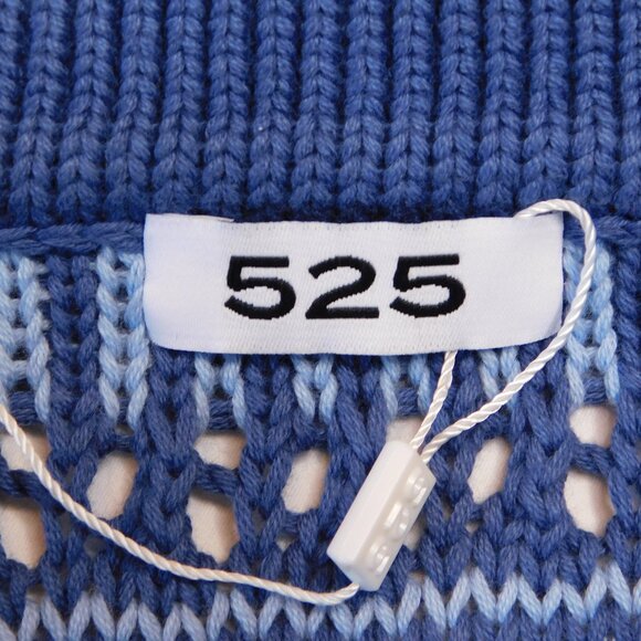 525 Rachel Sailor Open Stitch Pullover Sweater | Forever Blue Multi | NWOT | M? - Picture 6 of 9
